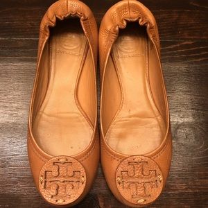 TORY BURCH BROWN REVA FLATS ~ SIZE 6